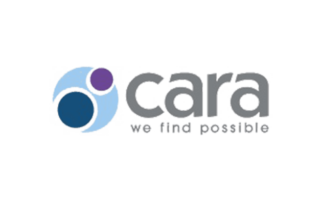 Logo of Cara with two overlapping circles to the left and the text "cara we find possible" on the right.