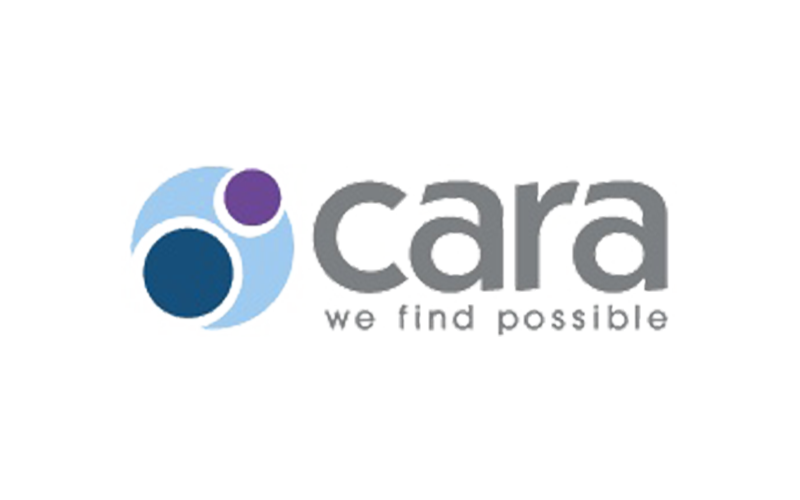 Logo of Cara with two overlapping circles to the left and the text "cara we find possible" on the right.