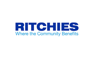Logo of Ritchies with blue text reading "RITCHIES Where the Community Benefits" on a white background.