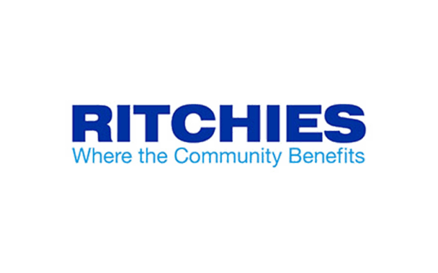 Logo of Ritchies with blue text reading "RITCHIES Where the Community Benefits" on a white background.