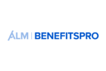 Logo of ALM Benefitspro, featuring bold blue text on a white background.