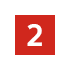 A white number 2 centered on a red square background.