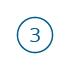 Blue number three enclosed in a circle on a white background.