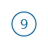 Number "9" displayed in blue inside a blue circle on a white background.