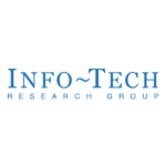 Logo of Info-Tech Research Group with blue text on a white background. The group's name is centered in large font, with "RESEARCH GROUP" in smaller font beneath it.