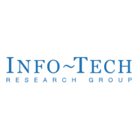 Logo of Info-Tech Research Group with blue text on a white background. The group's name is centered in large font, with "RESEARCH GROUP" in smaller font beneath it.