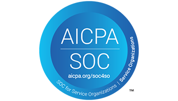 Logo of AICPA SOC, which stands for System and Organization Controls for service organizations, featuring shades of blue with the website aicpa.org/soc4so.