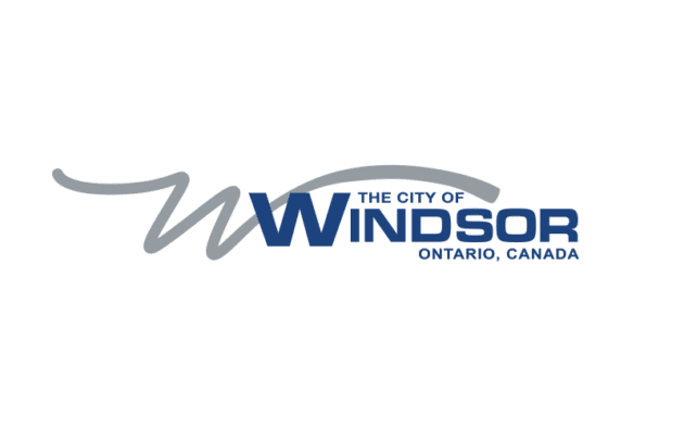 Logo of the City of Windsor, Ontario, Canada, with stylized "W" in gray and blue text.