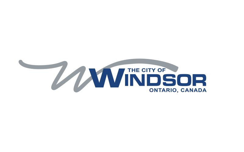 Logo of the City of Windsor, Ontario, Canada, with stylized "W" in gray and blue text.