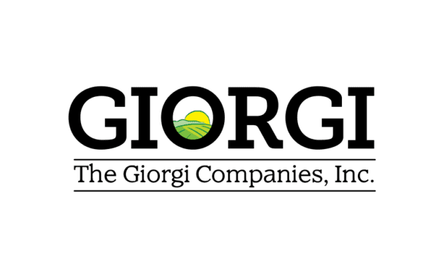 Logo of The Giorgi Companies, Inc., featuring the name in bold black letters with a sun rising over fields graphic above the "I".