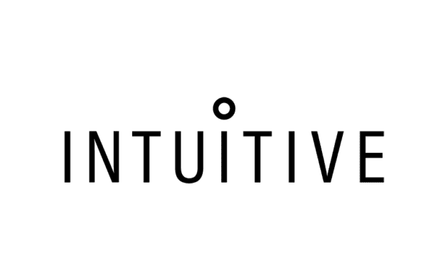 Black text that reads "INTUITIVE" on a white background. The second 'I' features a small circle above it.