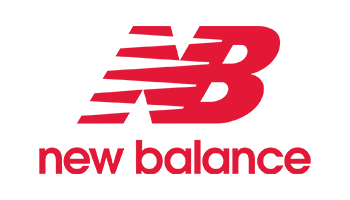 Red New Balance logo with the letters "NB" stylized above the words "New Balance.