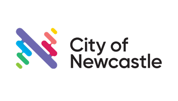 City of Newcastle logo featuring colorful geometric shapes and text.