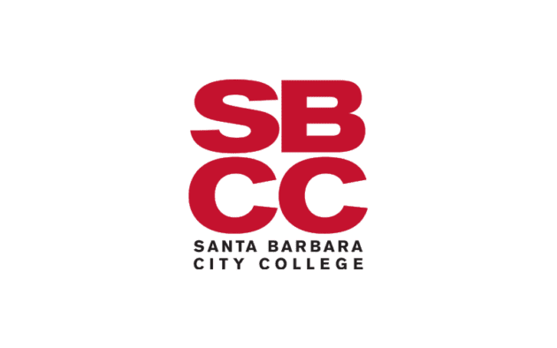 Santa Barbara City College logo featuring large red letters "SBCC" above the full name in smaller black text.