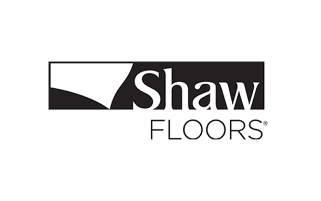 Black and white Shaw Floors logo with a geometric design and text.