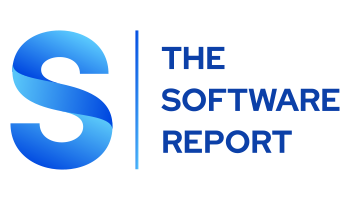 The Software Report logo featuring a large stylized blue "S" on the left and the text "THE SOFTWARE REPORT" on the right.