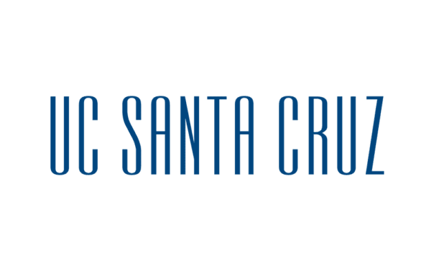 Text reading "UC Santa Cruz" in blue, uppercase font on a white background.