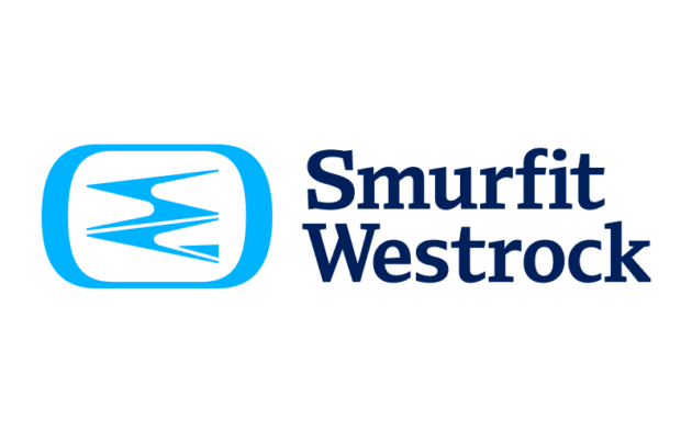 Logo of Smurfit Westrock with stylized blue icon and text.