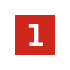 A white number 1 centered on a red square with a black background.