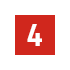 A white number 4 centered on a red square background with a black border.