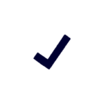 A simple black check mark on a plain white background.