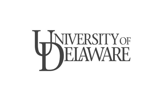 University of Delaware logo featuring the initials "UD" and the text "University of Delaware" in capital letters on a light background.