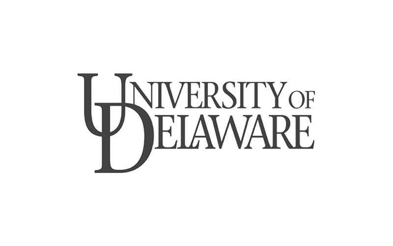 University of Delaware logo featuring the initials "UD" and the text "University of Delaware" in capital letters on a light background.