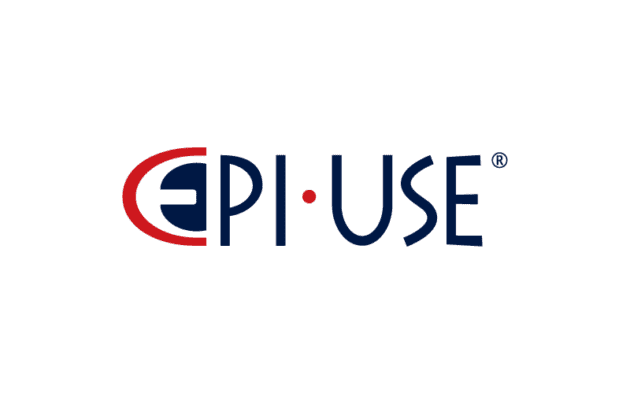 EPI-USE logo with stylized red and blue text on a light gray background.