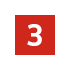 A white number 3 centered on a red square background.