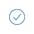 A blue check mark inside a blue circle on a white background.